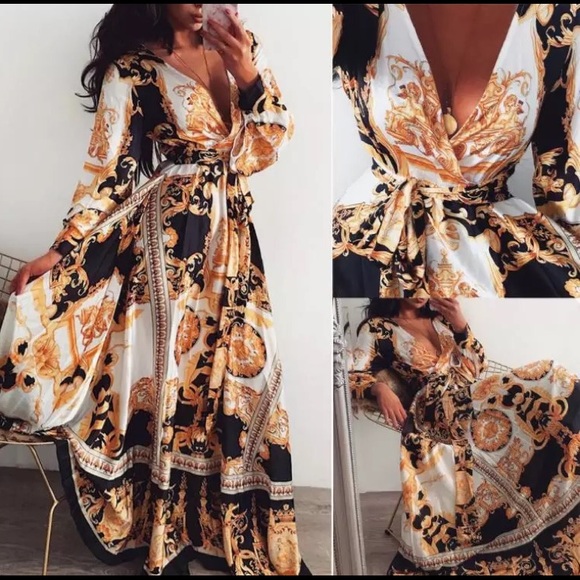 Long flowing Boho-styled wrap-dress - Picture 6 of 6